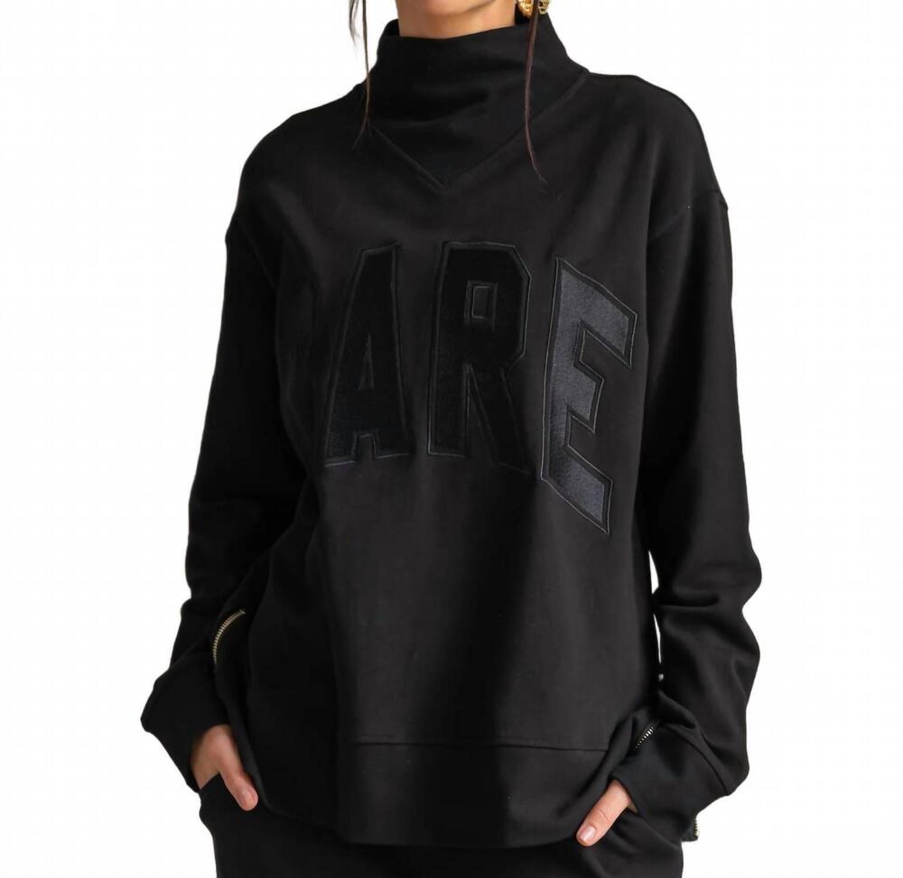 NEW CARE TUCKER bella interlock mock neck top in black